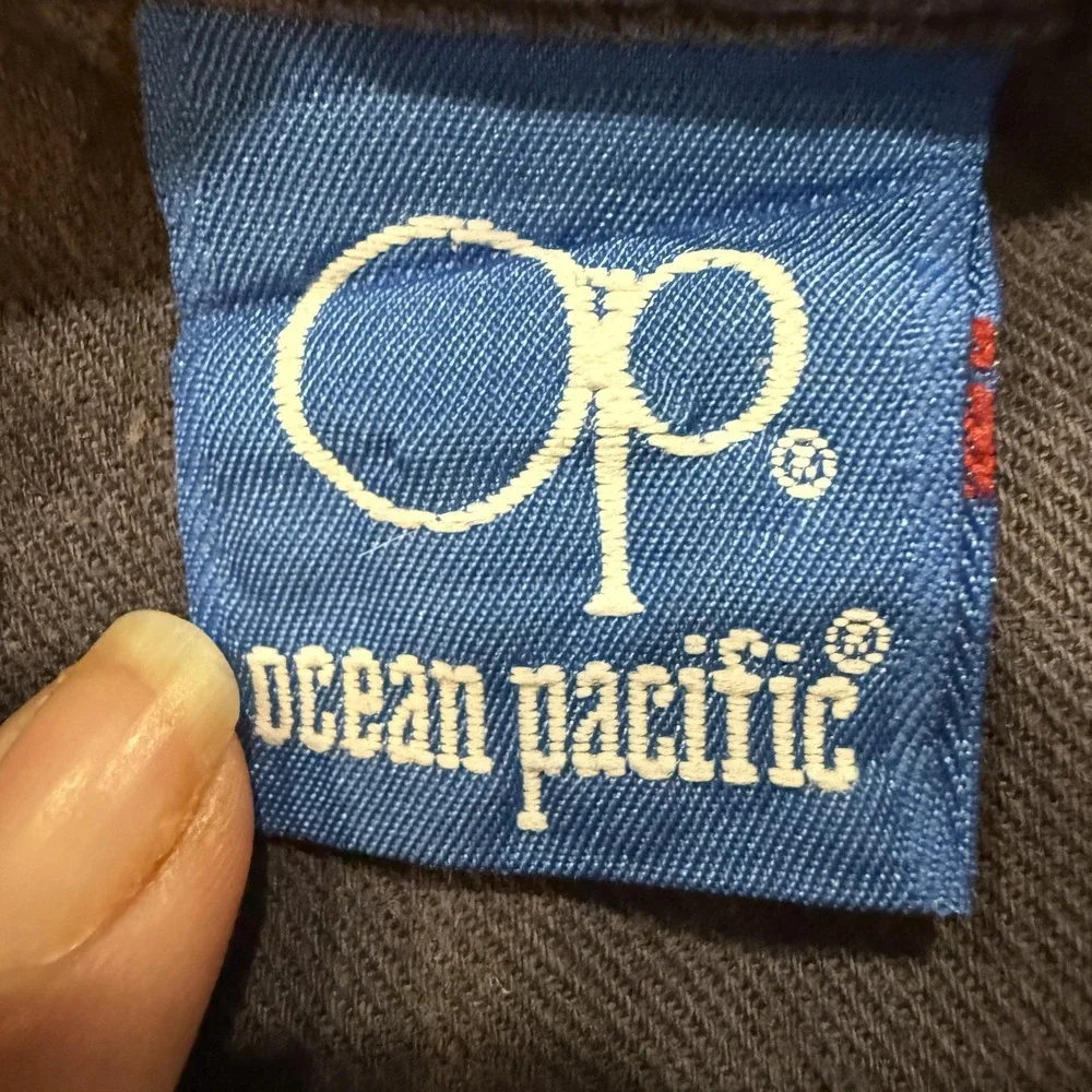 Vintage 8Os Ocean Pacific Shirt Mens 2XL Blue Twill Short‎ Sleeve Skate Surf USA